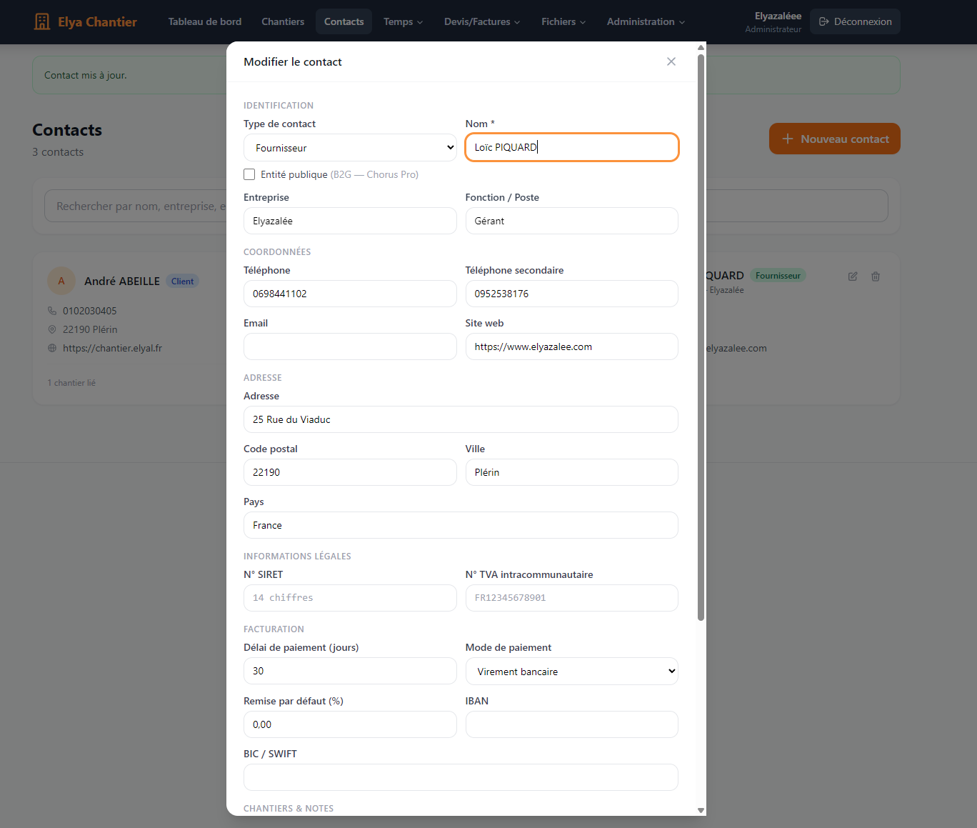 Description de la capture