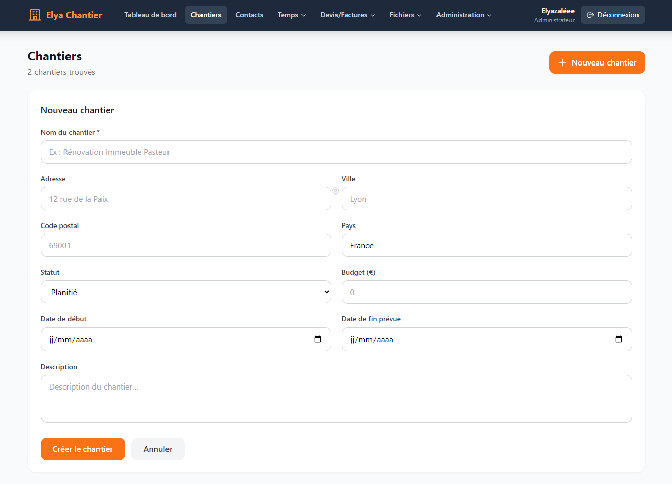 Description de la capture